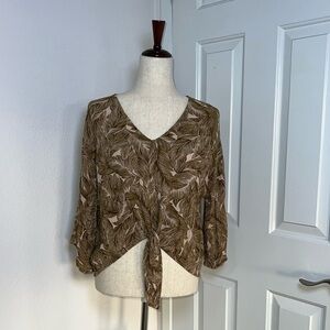 Millibon Brown Sequin Boxy Crop‎ Blouse